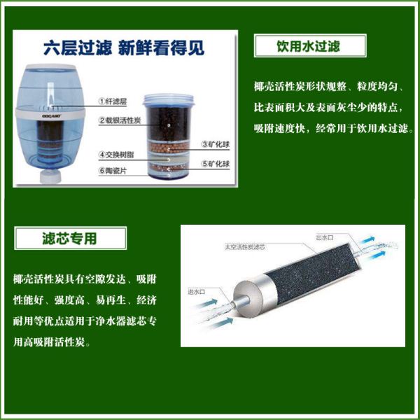 果殼凈水活性炭類椰殼活性炭在水處理上的應用